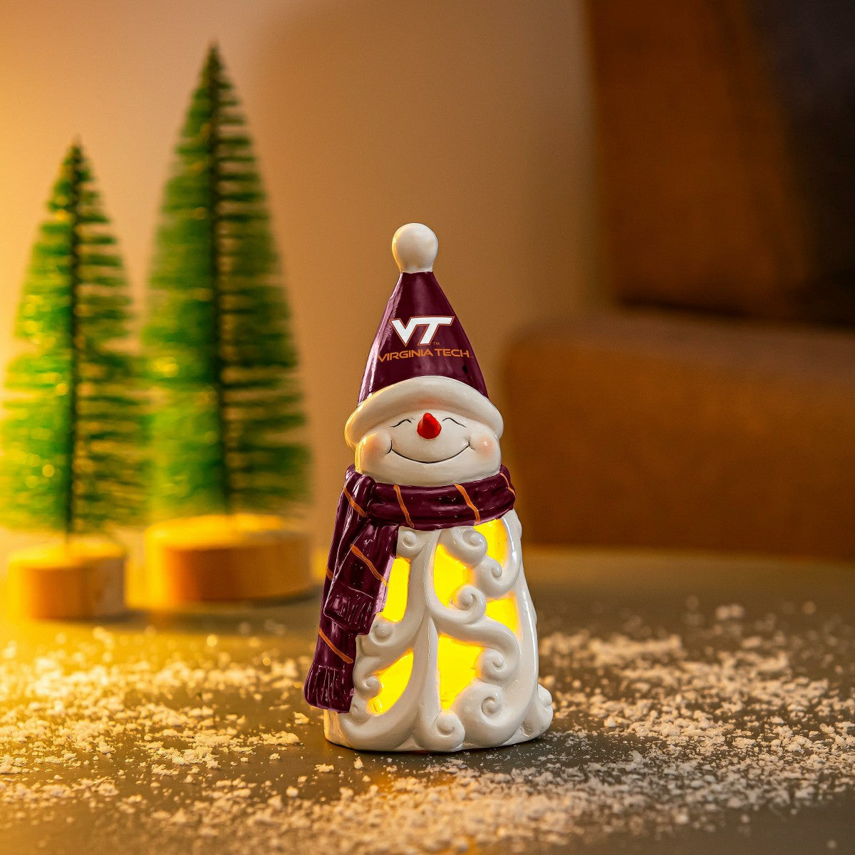 Virginia Tech Snowman LED Statuary, 8"