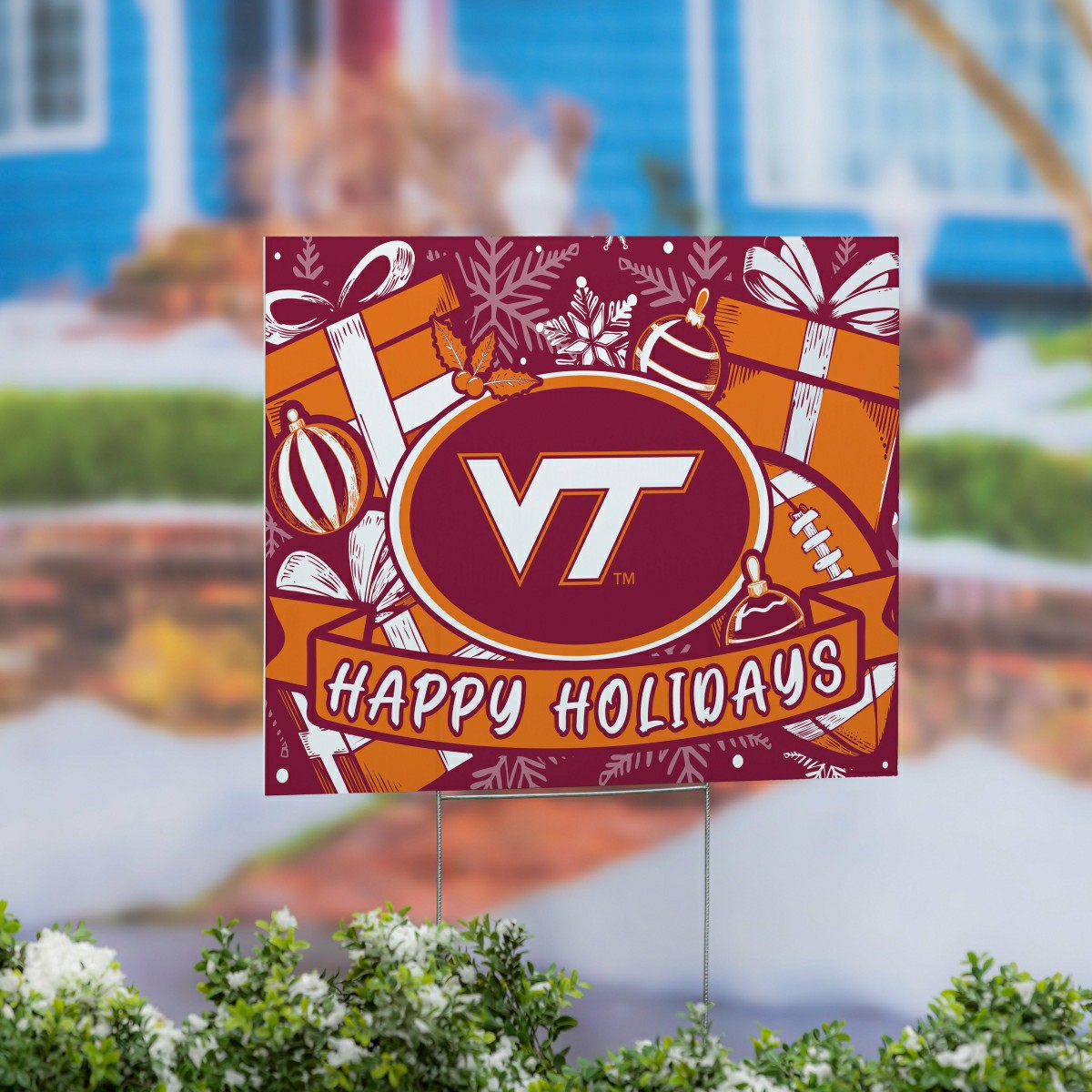 Virginia Tech Yard Sign, Holiday