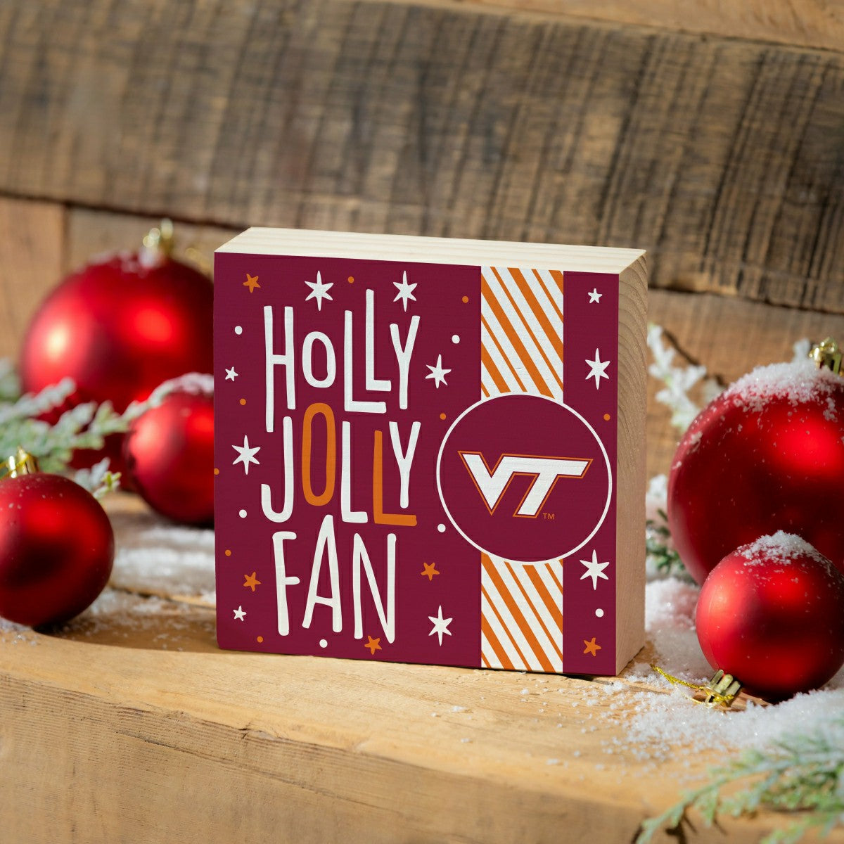 Virginia Tech Block, Holiday, 6x6