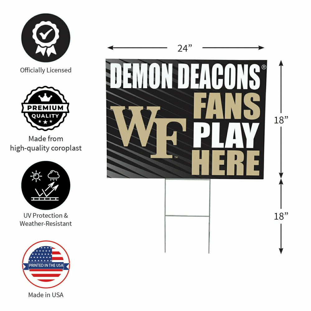 Wake Forest University Coroplast Yard Sign "Fans Play Here"