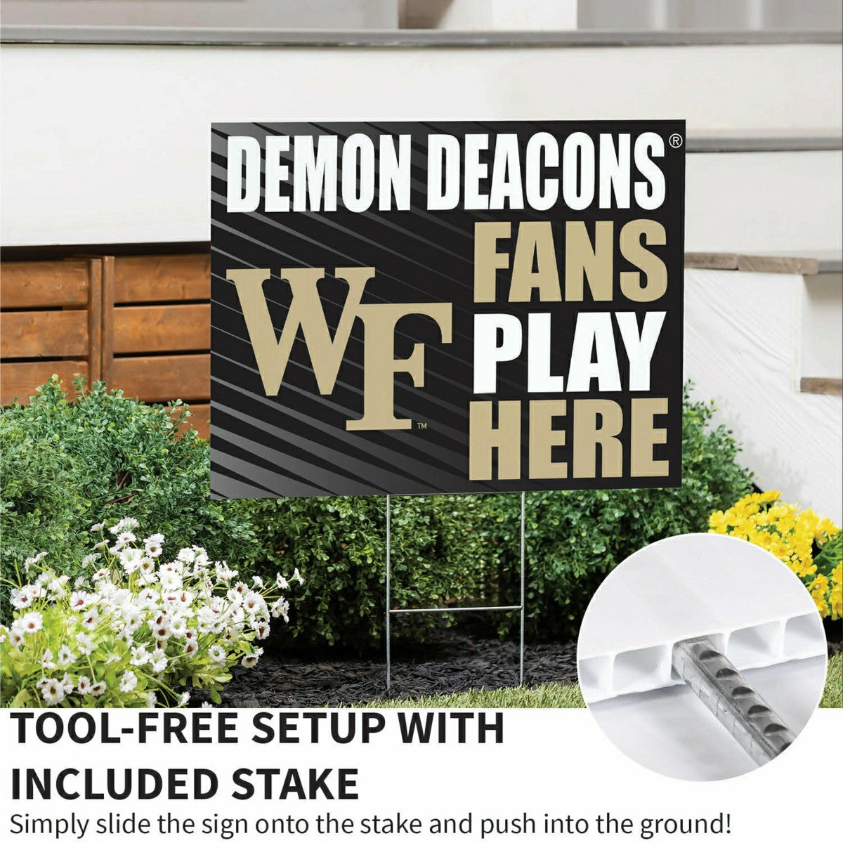 Wake Forest University Coroplast Yard Sign "Fans Play Here"