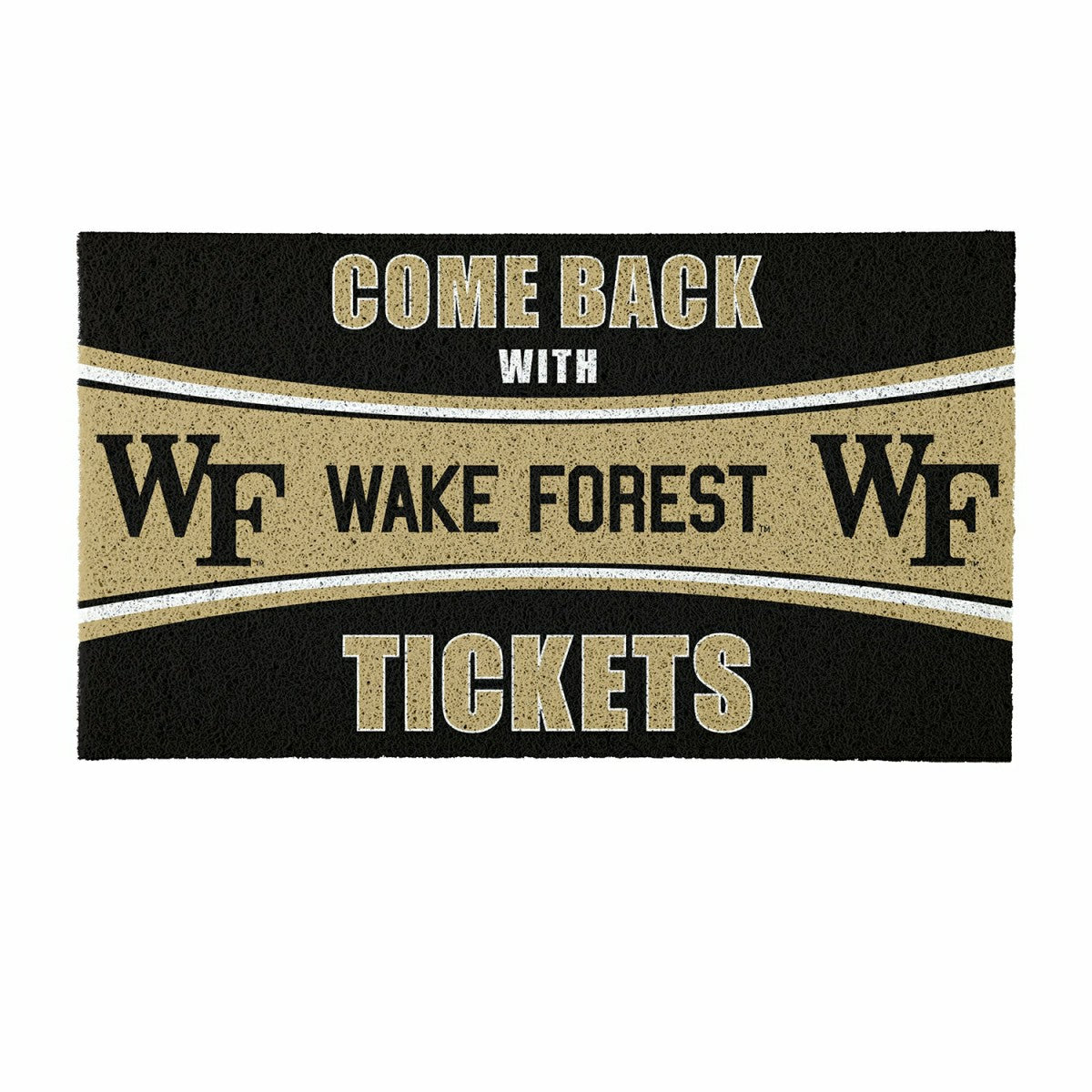 28" x 16" PVC Trapper Mat, Come Back with Tickets, Wake Forest