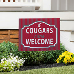 Washington State University Coroplast Yard Sign, "Fans Welcome"