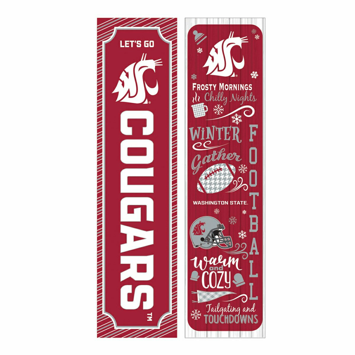 46" Double Sided Leaner, Washington State University, Winter Seasonal