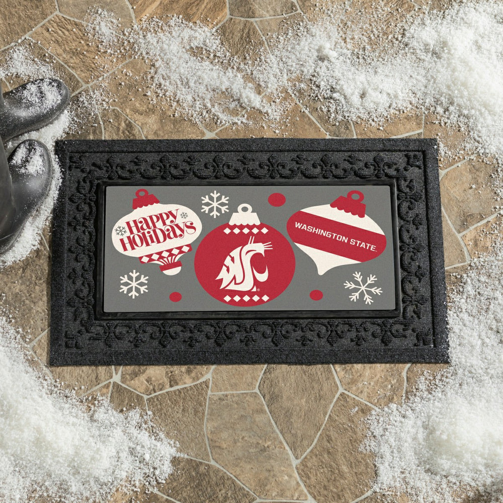 Washington State University Holiday Flocked Coir Sassafras Switch Mat,