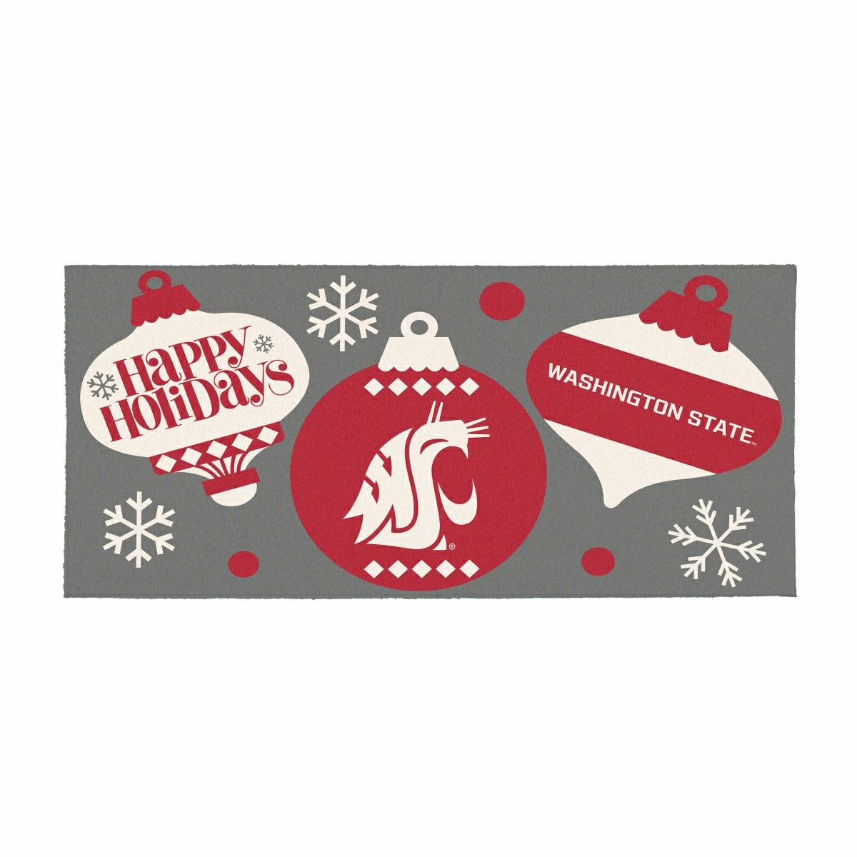 Washington State University Holiday Flocked Coir Sassafras Switch Mat,