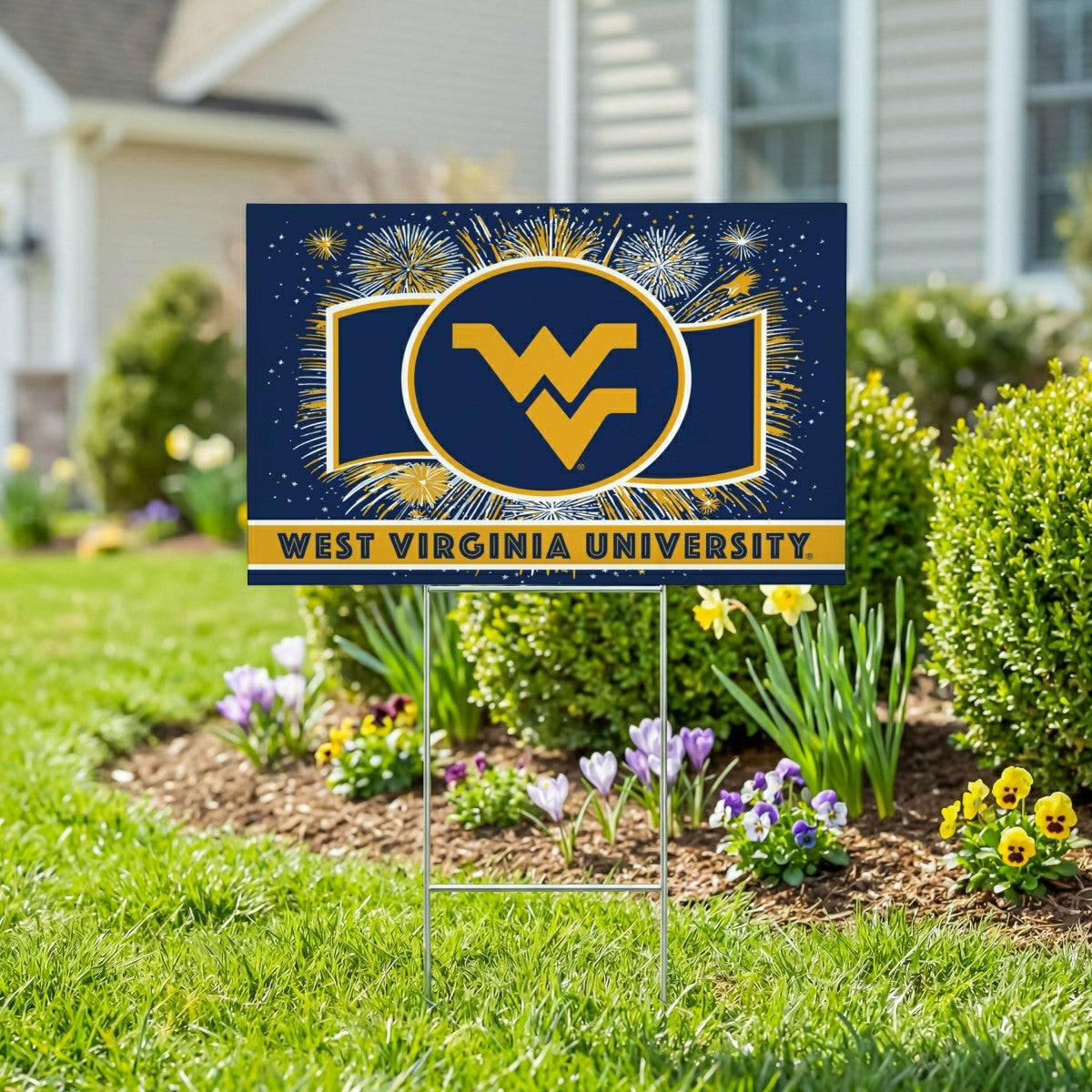 West Virginia University Yard Sign, Patriotic