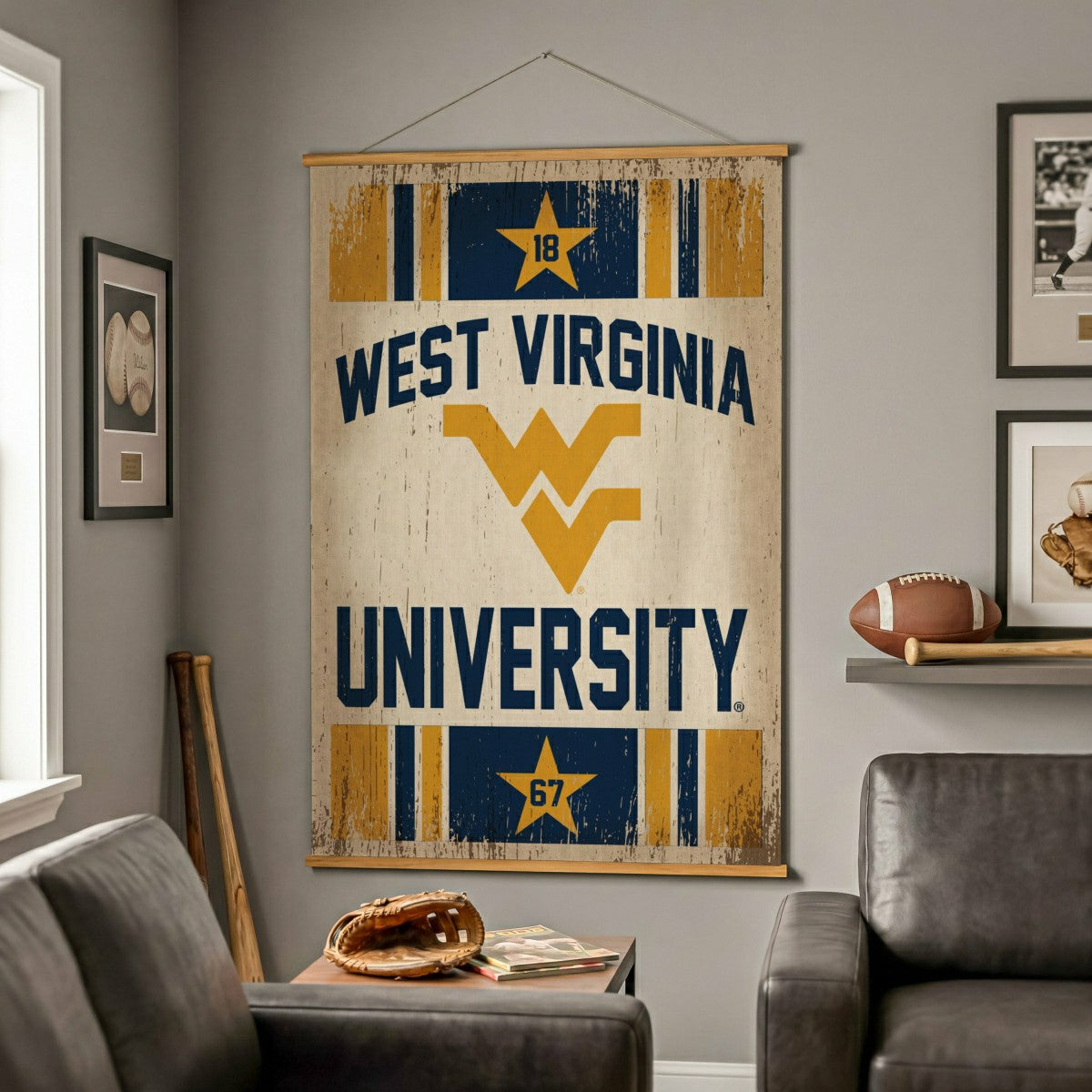 West Virginia University, Canvas Wall Tapestry, Large, 54x36