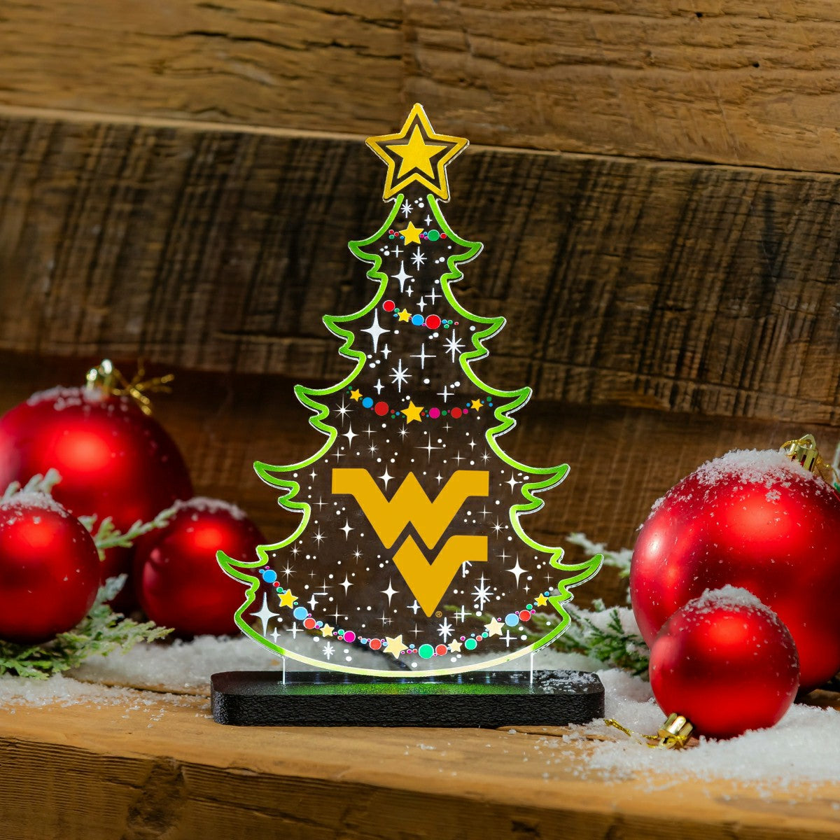 West Virginia University College Holiday Tree Desklite LED Decor