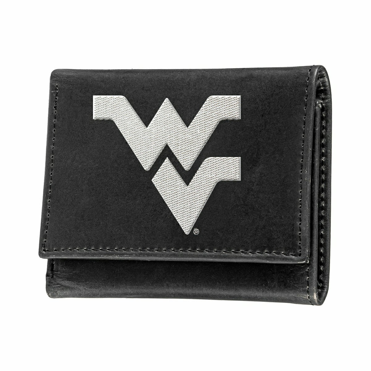 West Virginia University Black Tri-Fold Embroidered Wallet w/ RFID Blocking