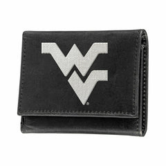 West Virginia University Black Tri-Fold Embroidered Wallet w/ RFID Blocking