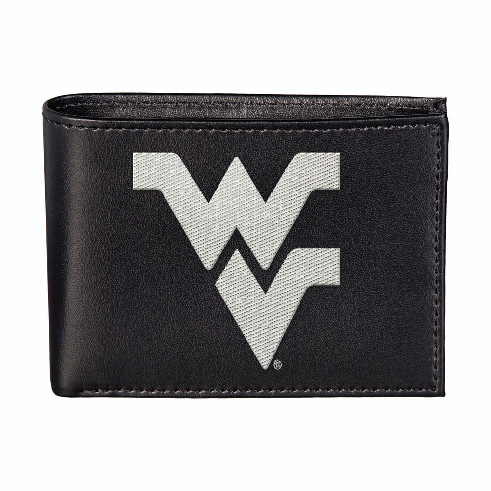 West Virginia University Black Bi-Fold Embroidered Wallet