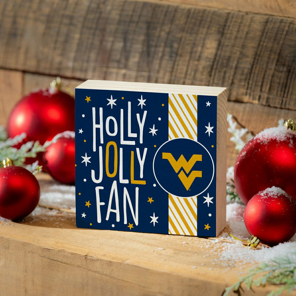 West Virginia University Block, Holiday, 6x6