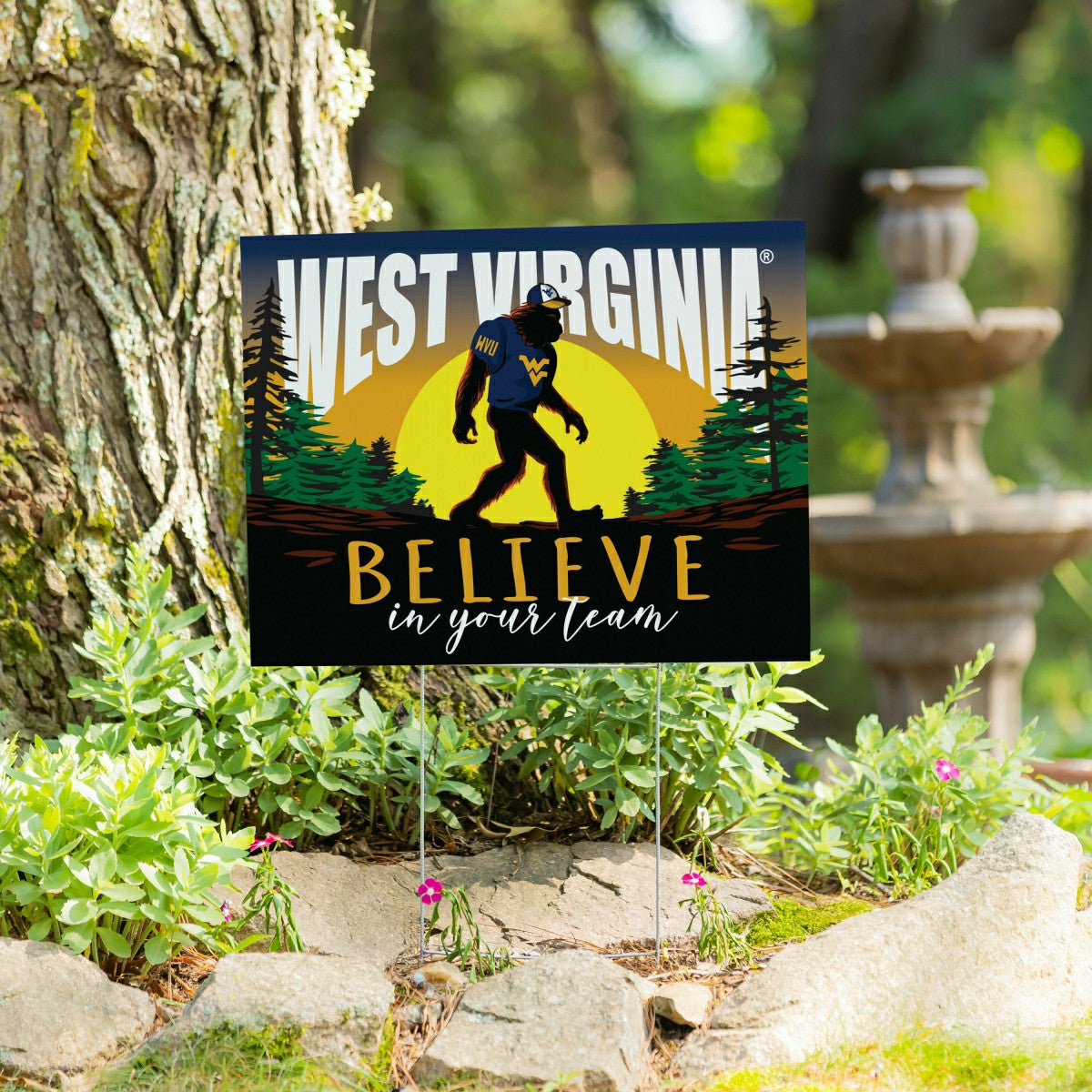 West Virginia University Yard Sign, Bigfoot