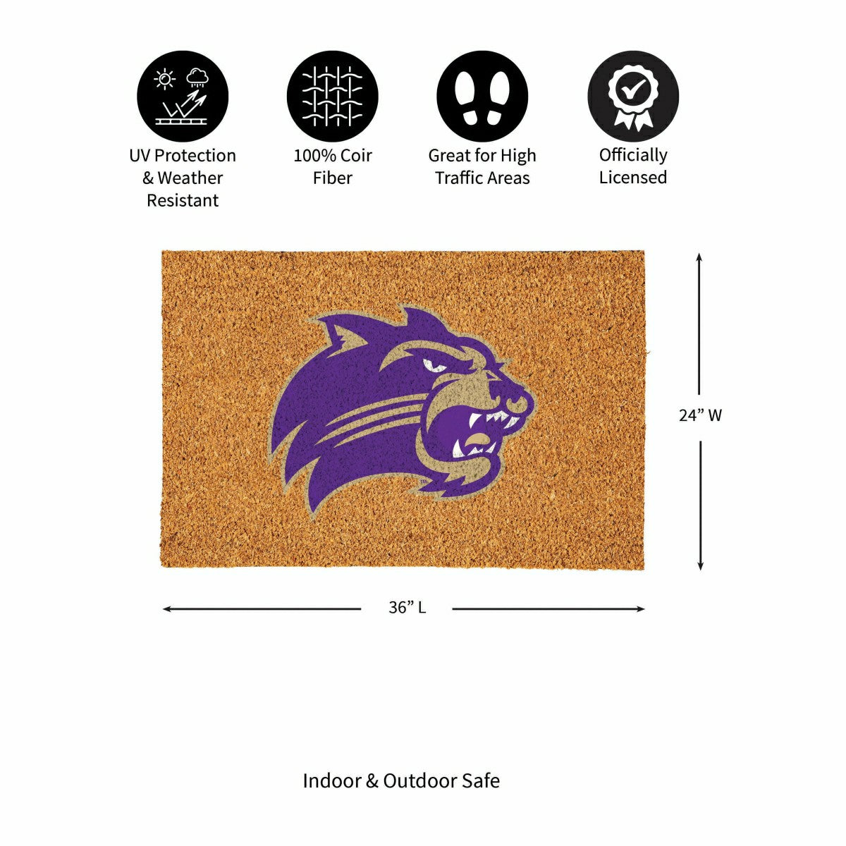 Western Carolina University Large Full Color Coir Mat, 36"x24"
