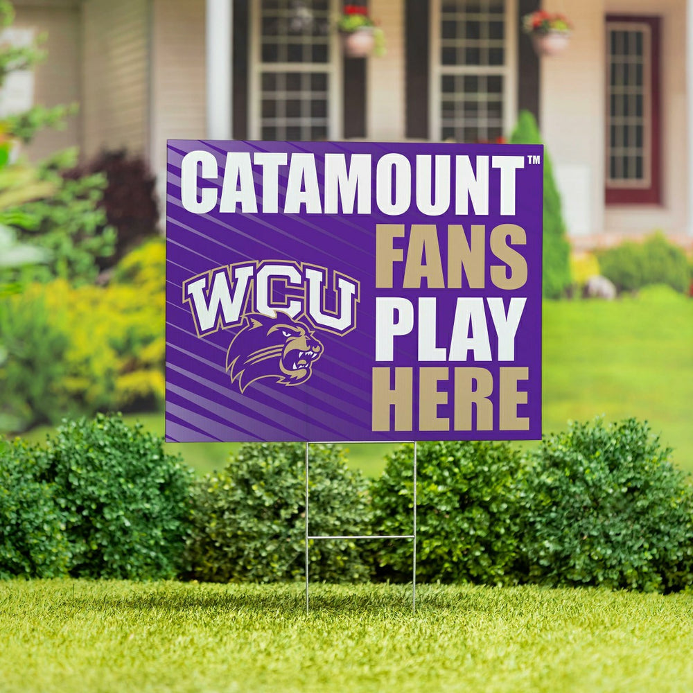 Western Carolina University Coroplast Yard Sign "Fans Play Here"