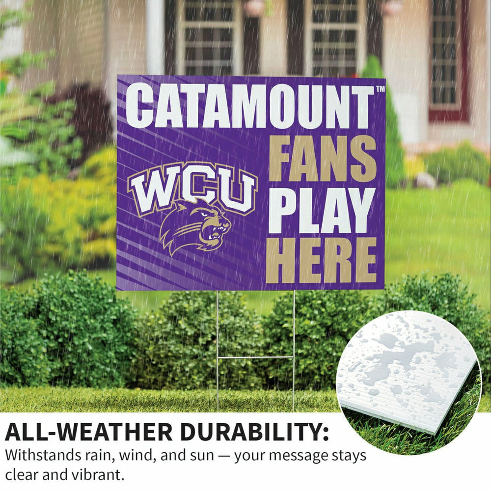 Western Carolina University Coroplast Yard Sign "Fans Play Here"