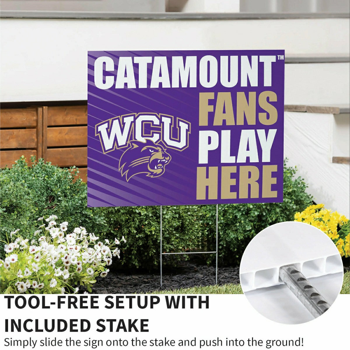 Western Carolina University Coroplast Yard Sign "Fans Play Here"