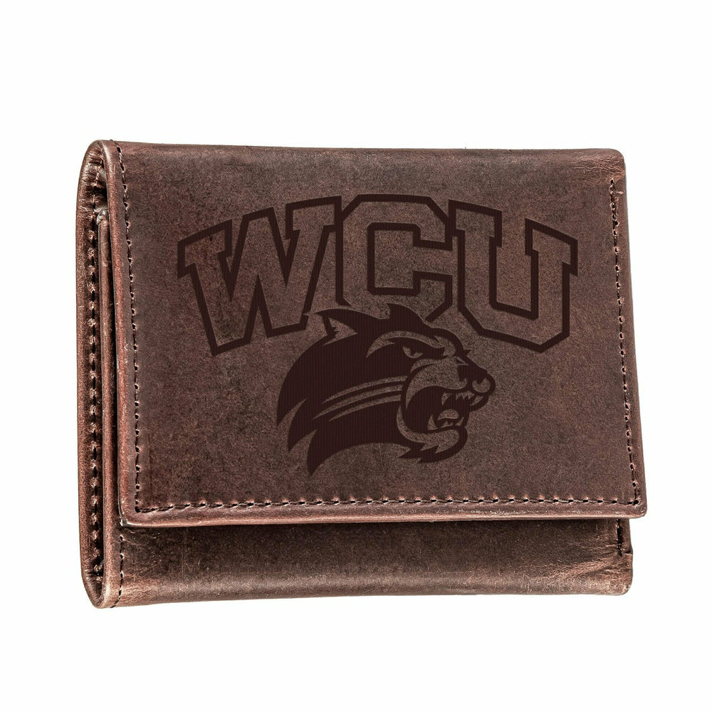 Western Carolina University, Tri-Fold Wallet, Brown, CH, 100% Genuine