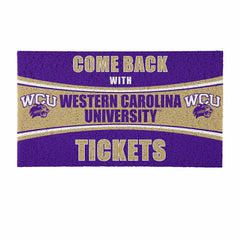 28" x 16" PVC Trapper Mat, Come Back with Tickets, Western Carolina Un