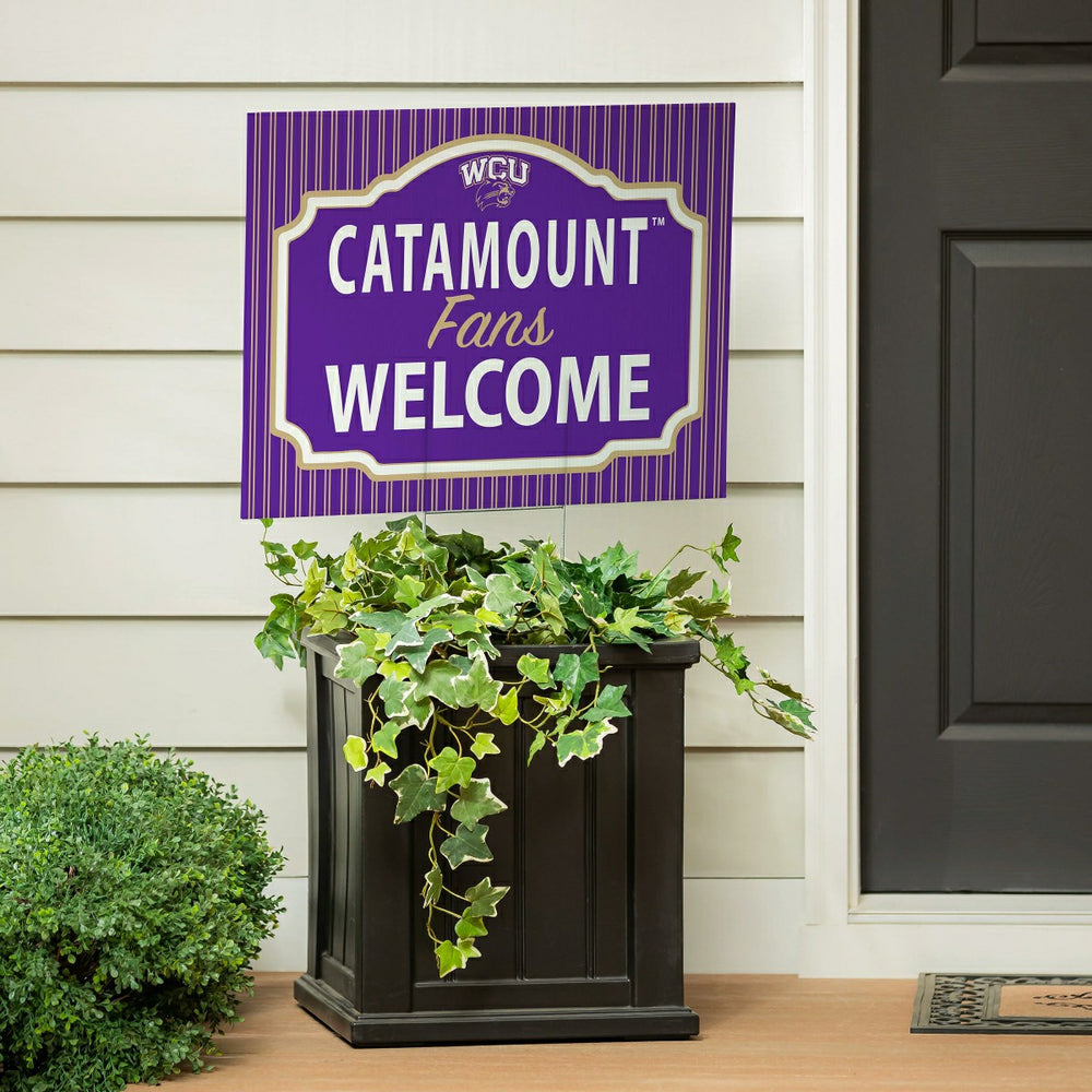 Western Carolina University Coroplast Yard Sign, "Fans Welcome"