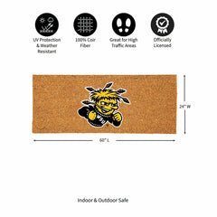 Wichita State University Extra Large Full Color Coir Mat, 60"x24"