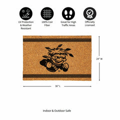 Wichita State University Large One Color Coir Mat, 36"x24"