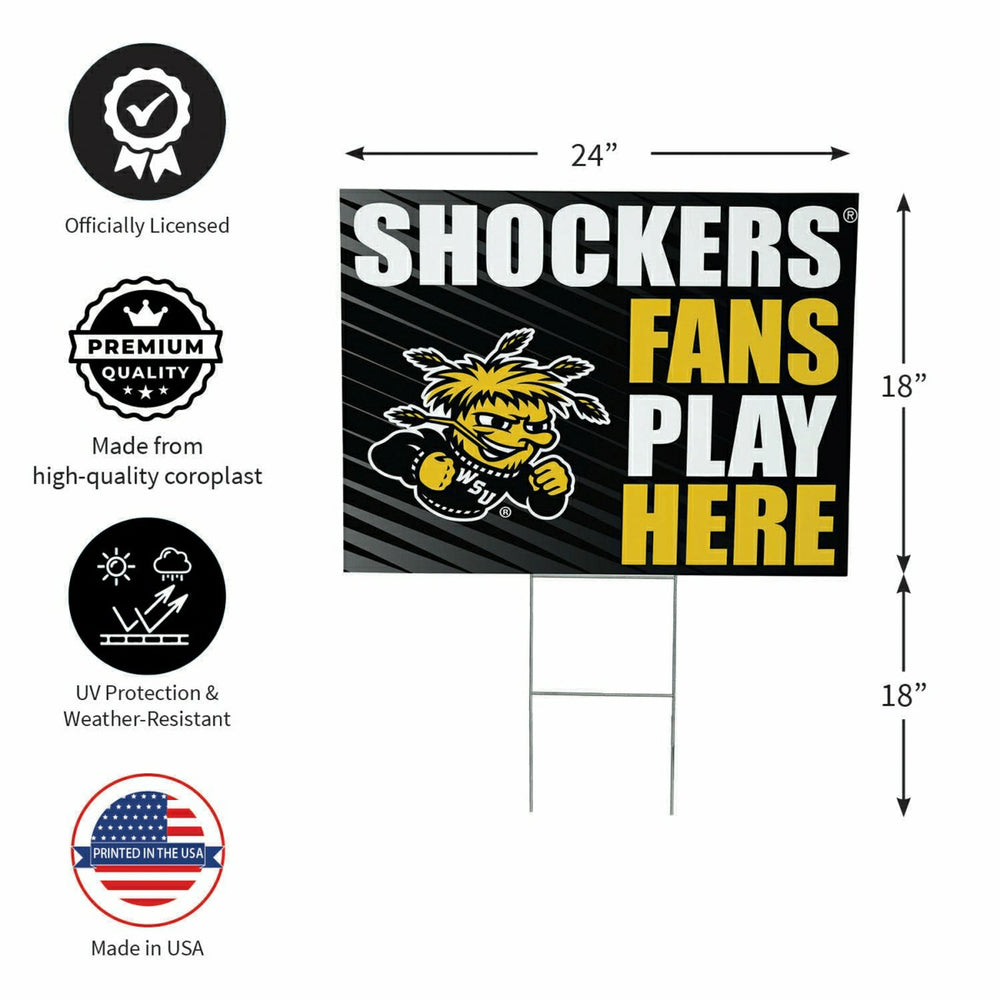 Wichita State University Coroplast Yard Sign "Fans Play Here"
