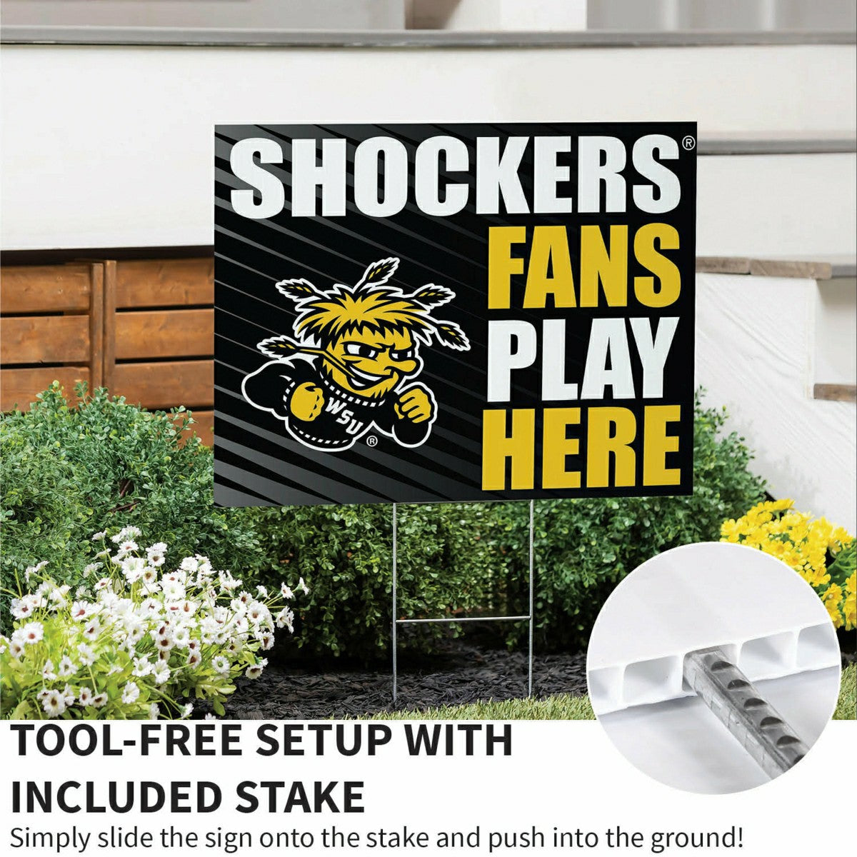 Wichita State University Coroplast Yard Sign "Fans Play Here"