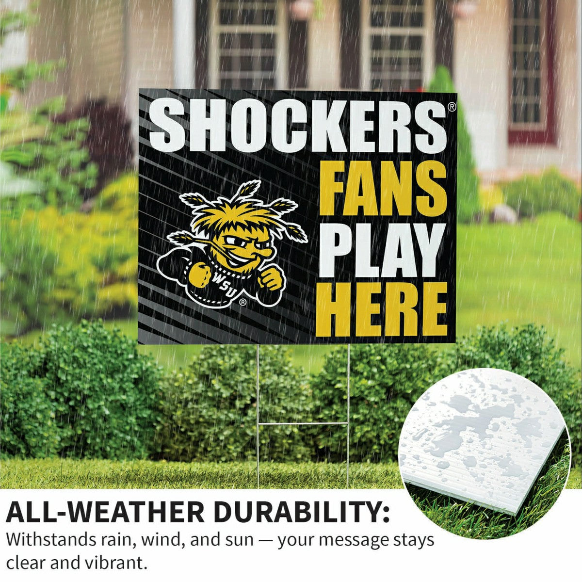 Wichita State University Coroplast Yard Sign "Fans Play Here"