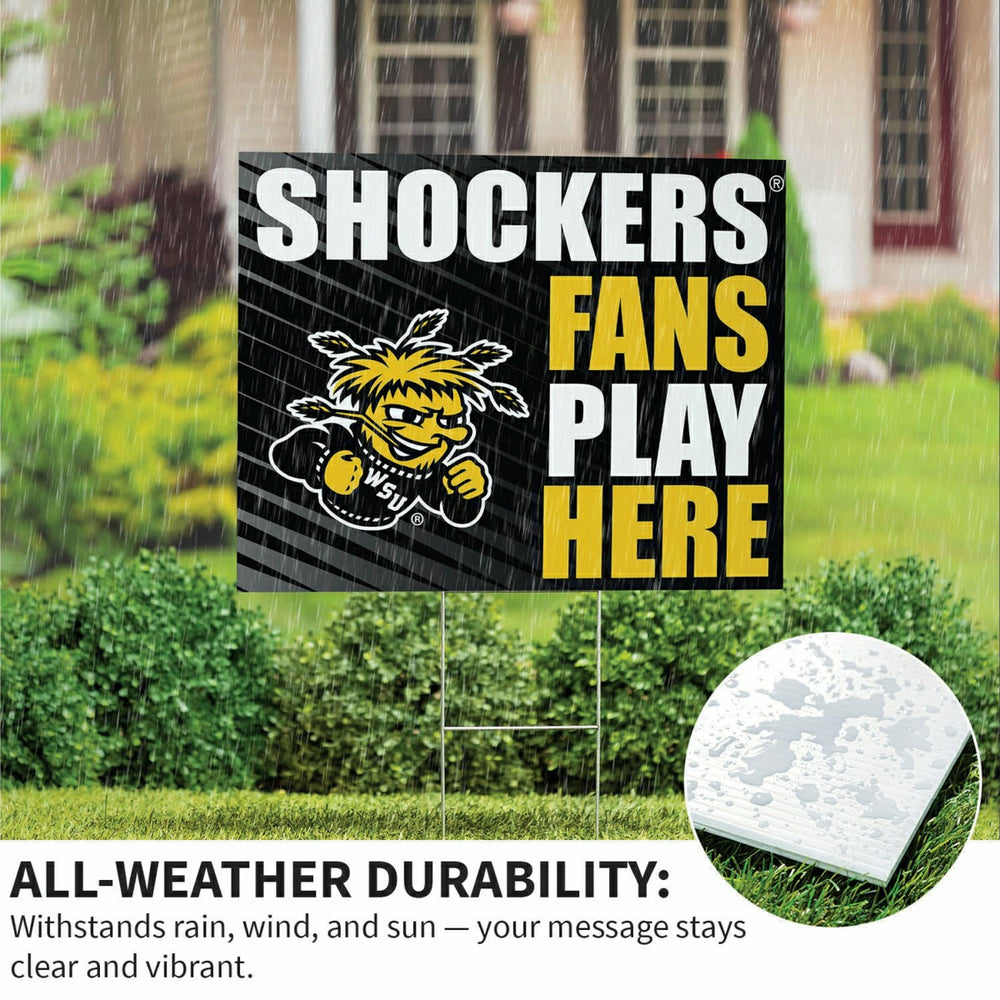 Wichita State University Coroplast Yard Sign "Fans Play Here"