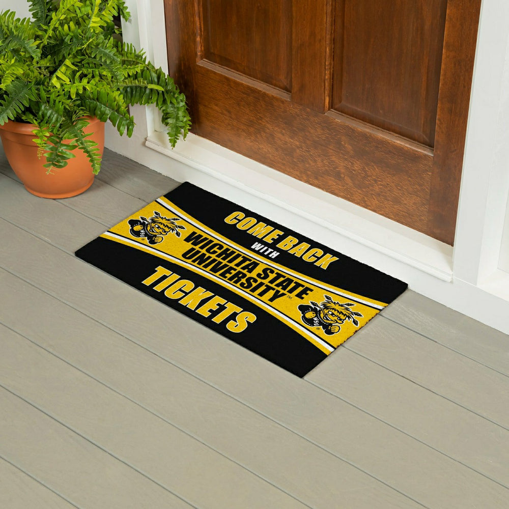 28" x 16" PVC Trapper Mat, Come Back with Tickets, Wichita State Unive