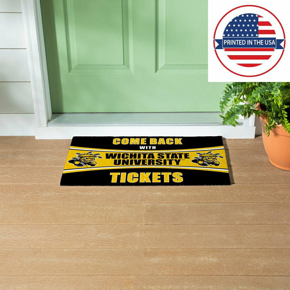 28" x 16" PVC Trapper Mat, Come Back with Tickets, Wichita State Unive