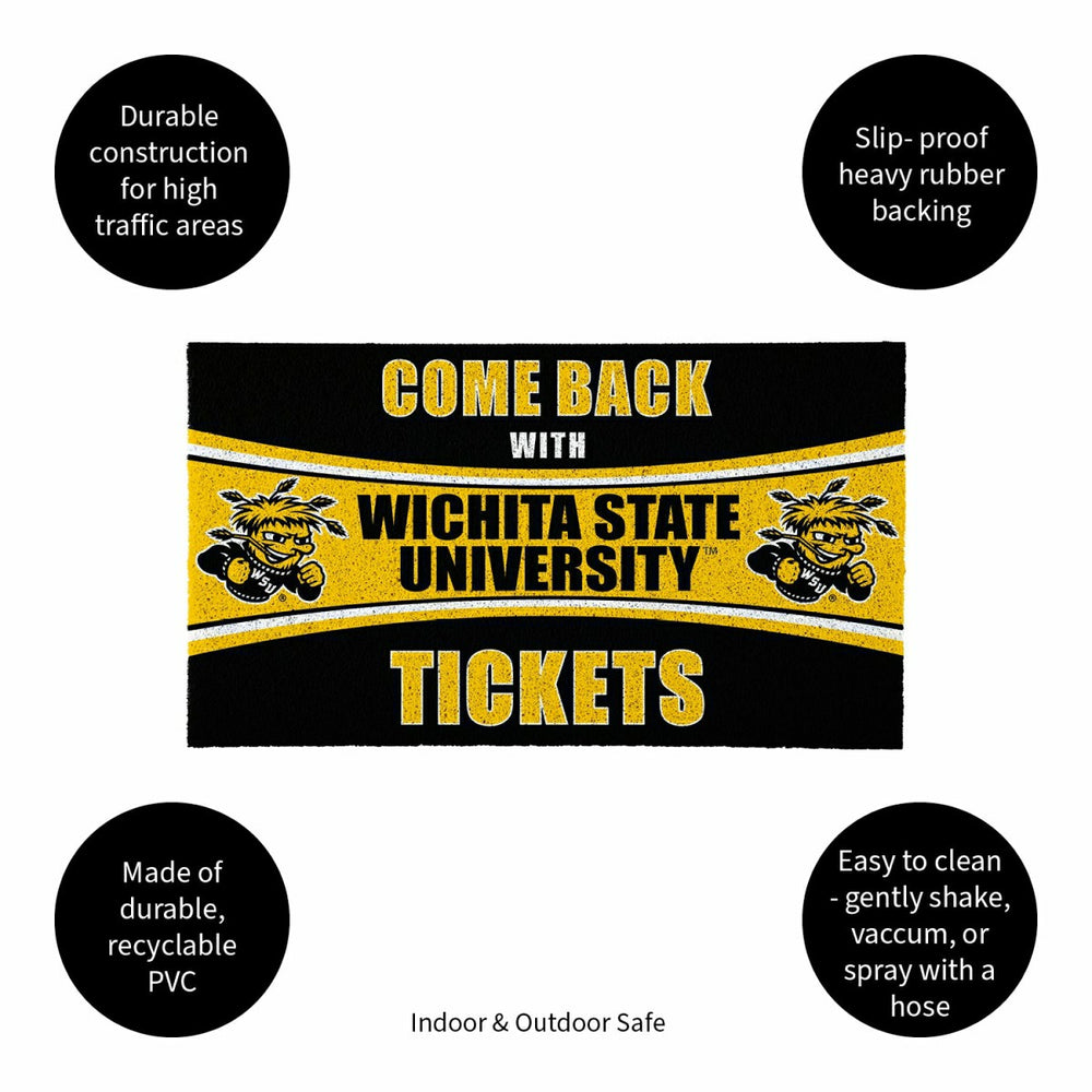 28" x 16" PVC Trapper Mat, Come Back with Tickets, Wichita State Unive