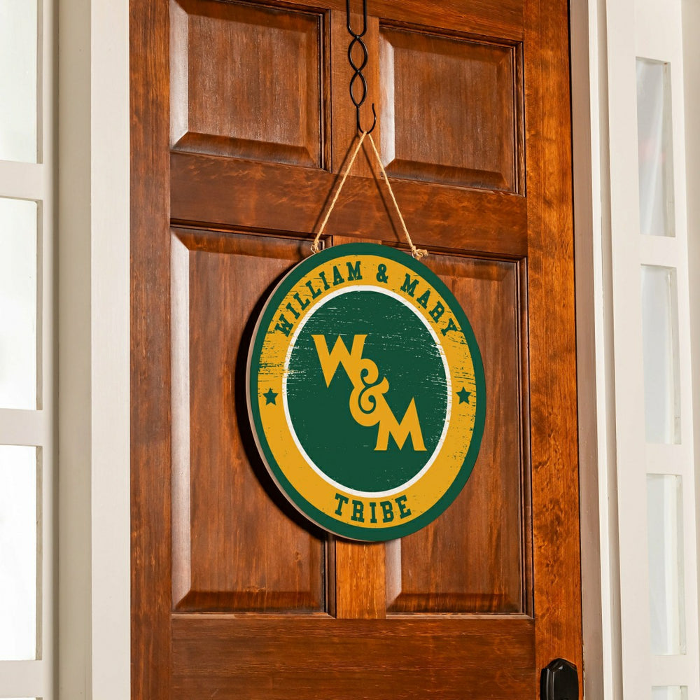 William & Mary Round Door Décor with Hanging Rope, 18x18