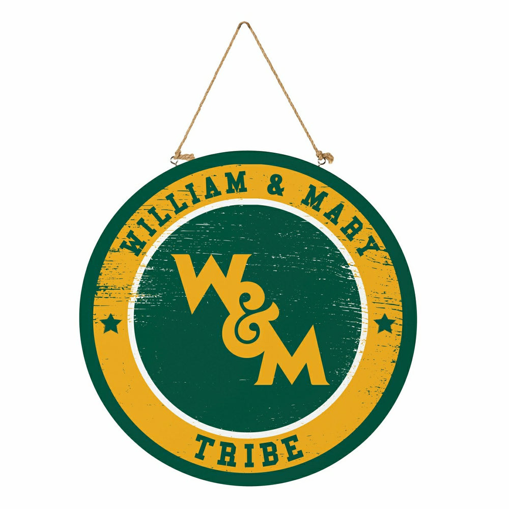 William & Mary Round Door Décor with Hanging Rope, 18x18