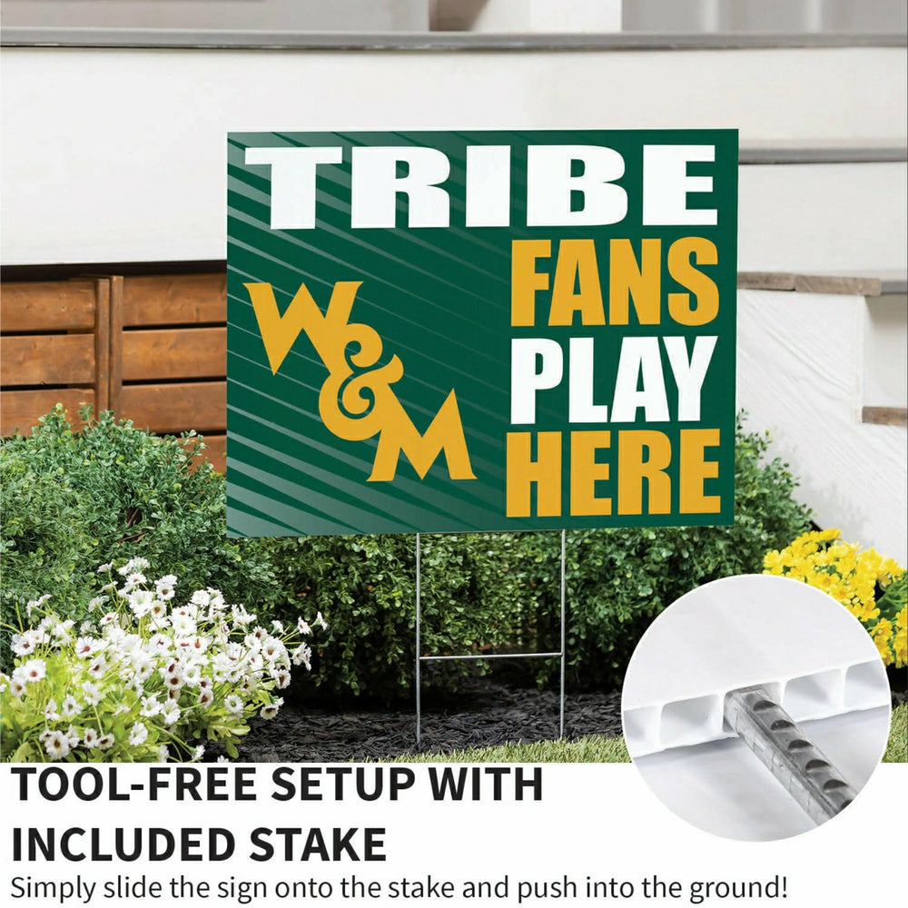 William & Mary Coroplast Yard Sign "Fans Play Here"