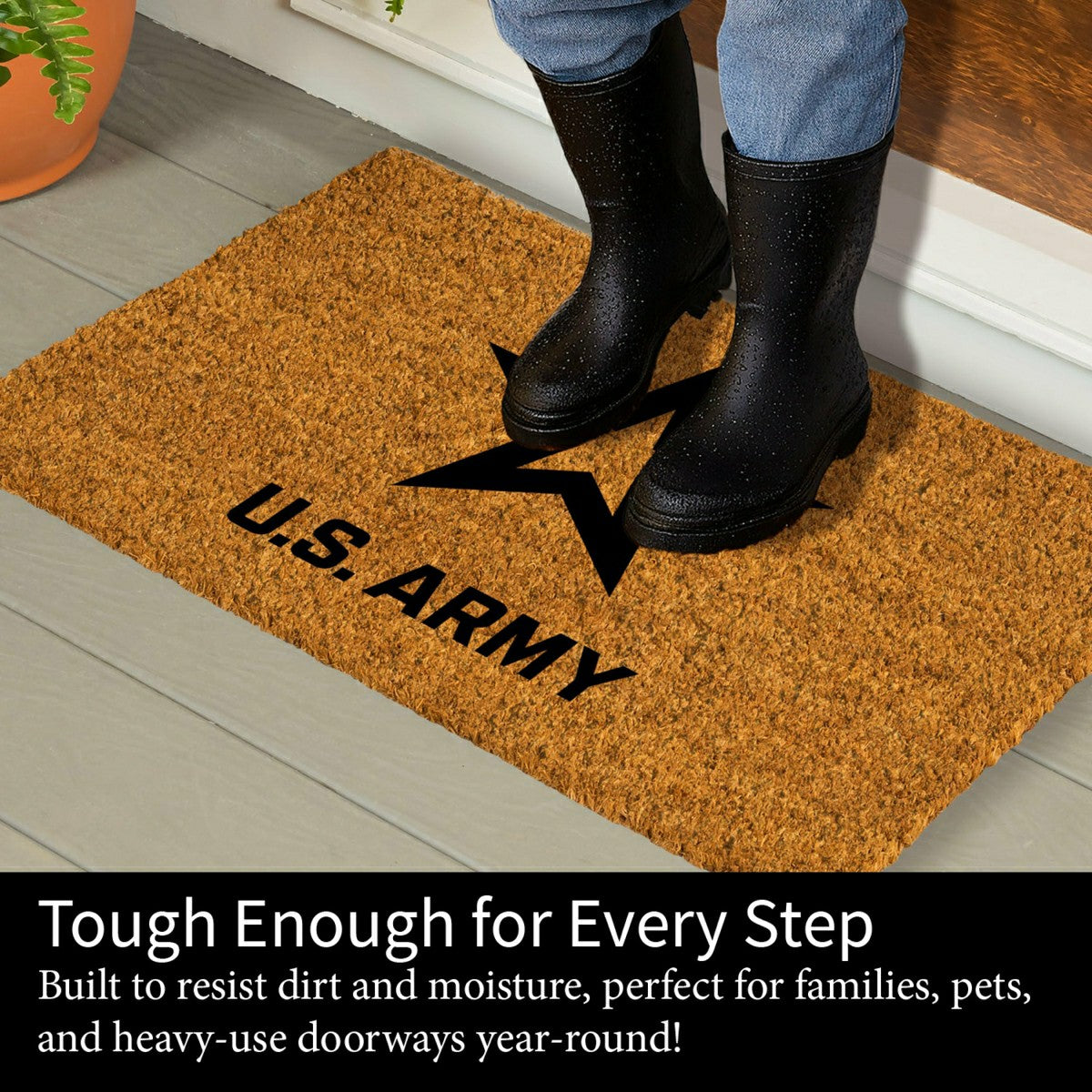 Coir Mat, 16"x28", US Army