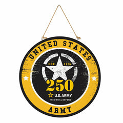 US Army, 250th Anniversary Round Door Décor with Hanging Rope, 18x18