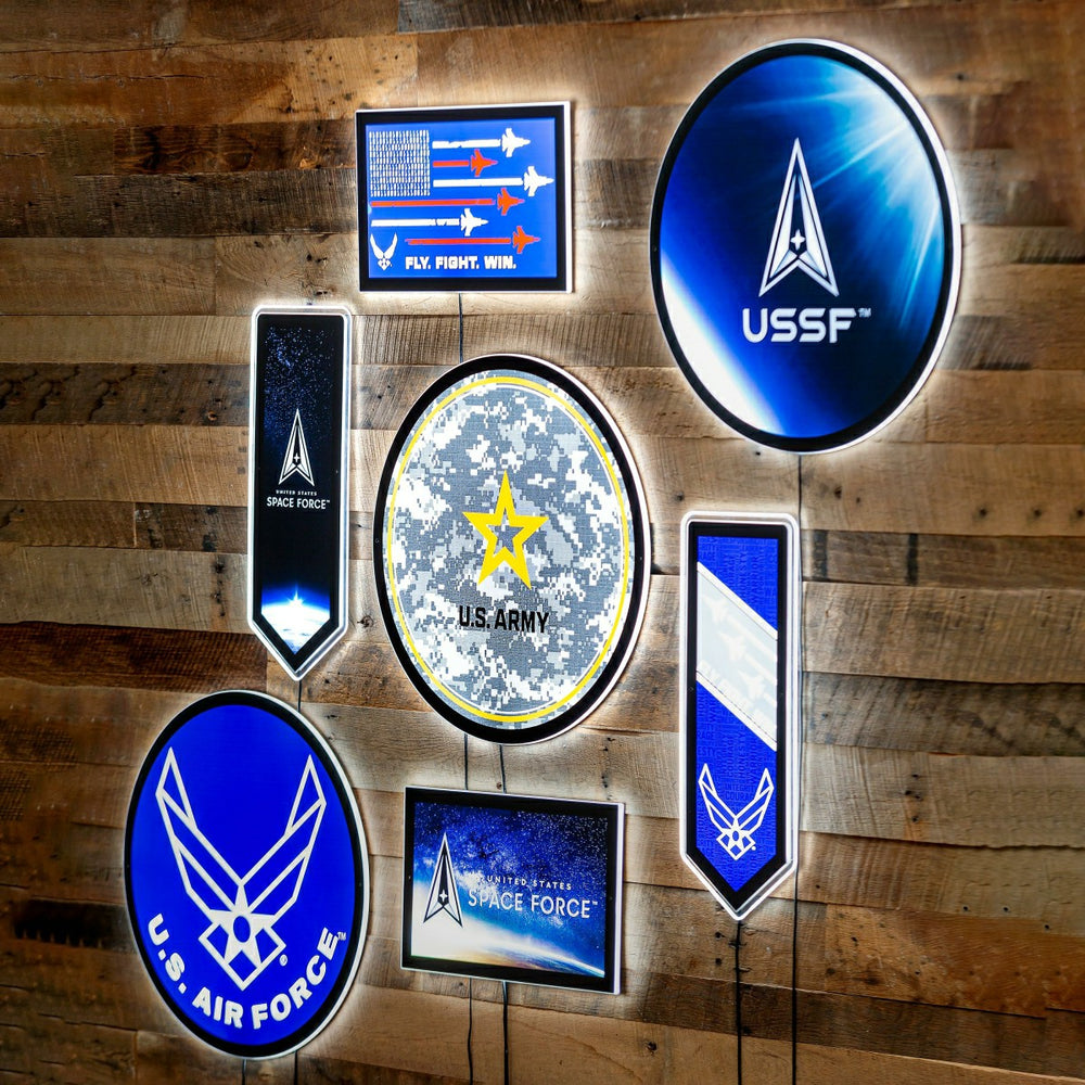 US Army Military Large Round Edgelite LED Decor