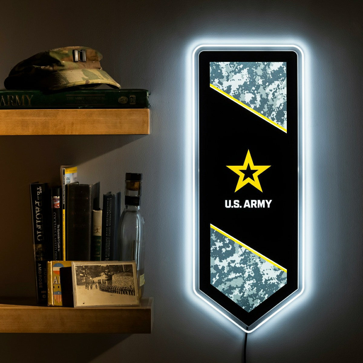 US Army Military Pennant Glazelite LED Decor