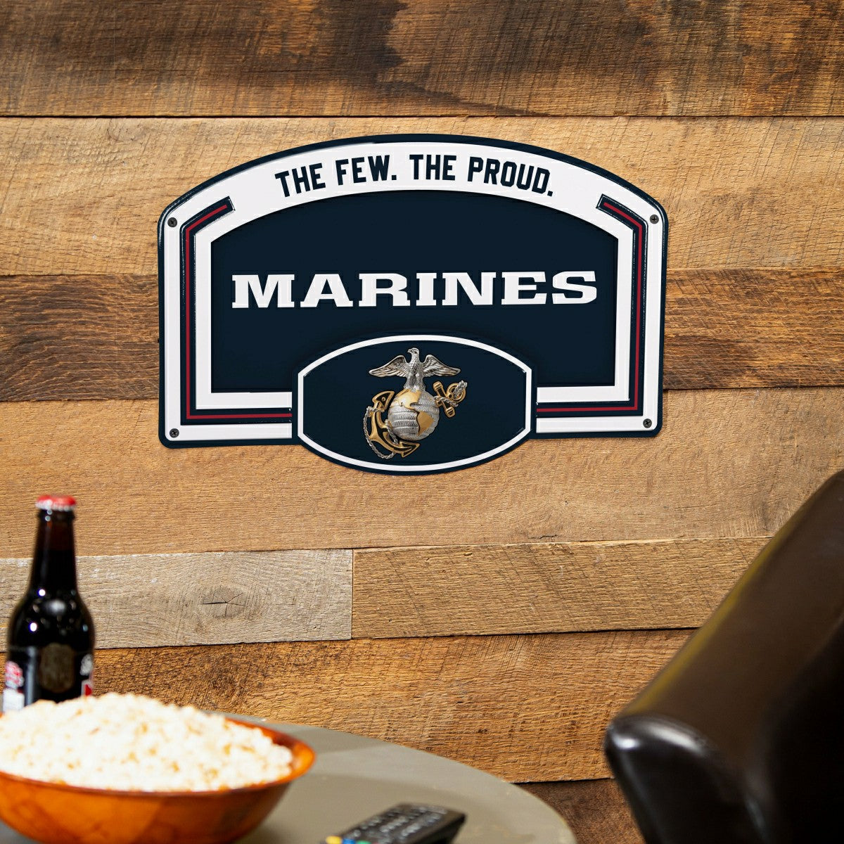 US Marine Corps USA Stamped Steel Wall Sign, 11" x 17"