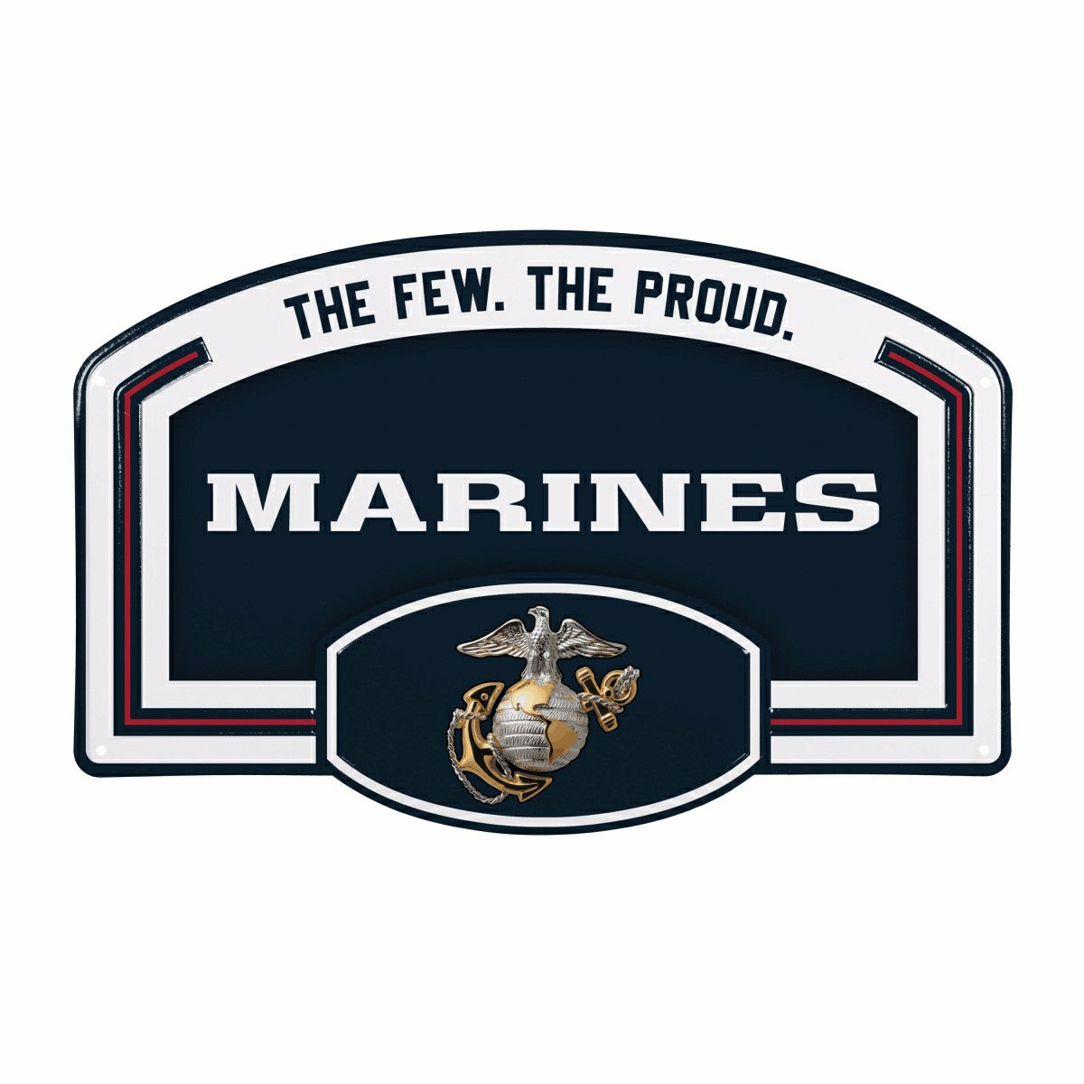 US Marine Corps USA Stamped Steel Wall Sign, 11" x 17"