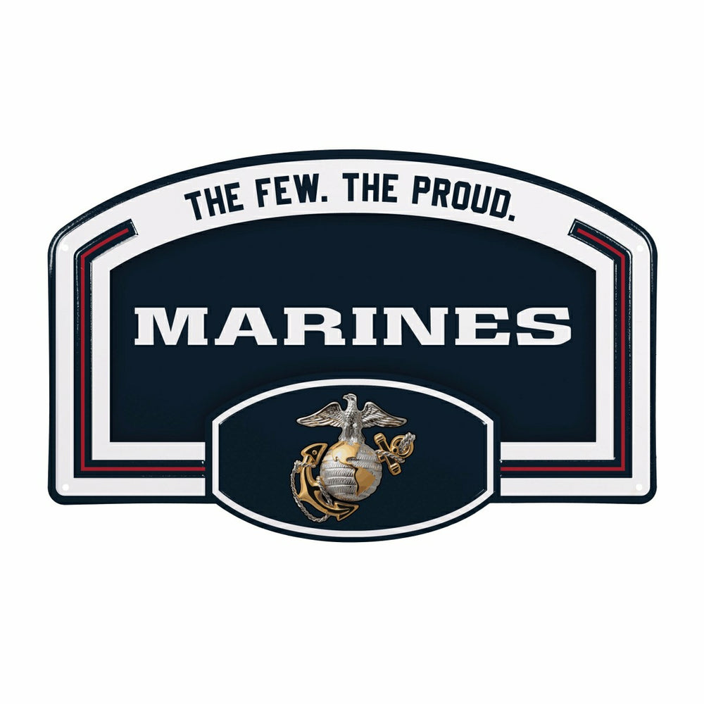 US Marine Corps USA Stamped Steel Wall Sign, 11" x 17"