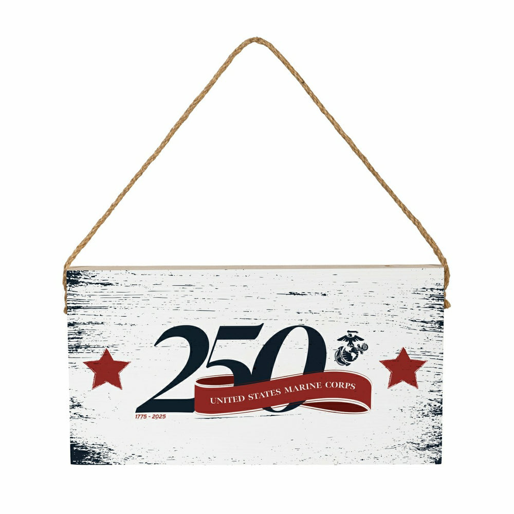 US Marine Corps, 250th Anniversary Wood Wall Sign, 6x11