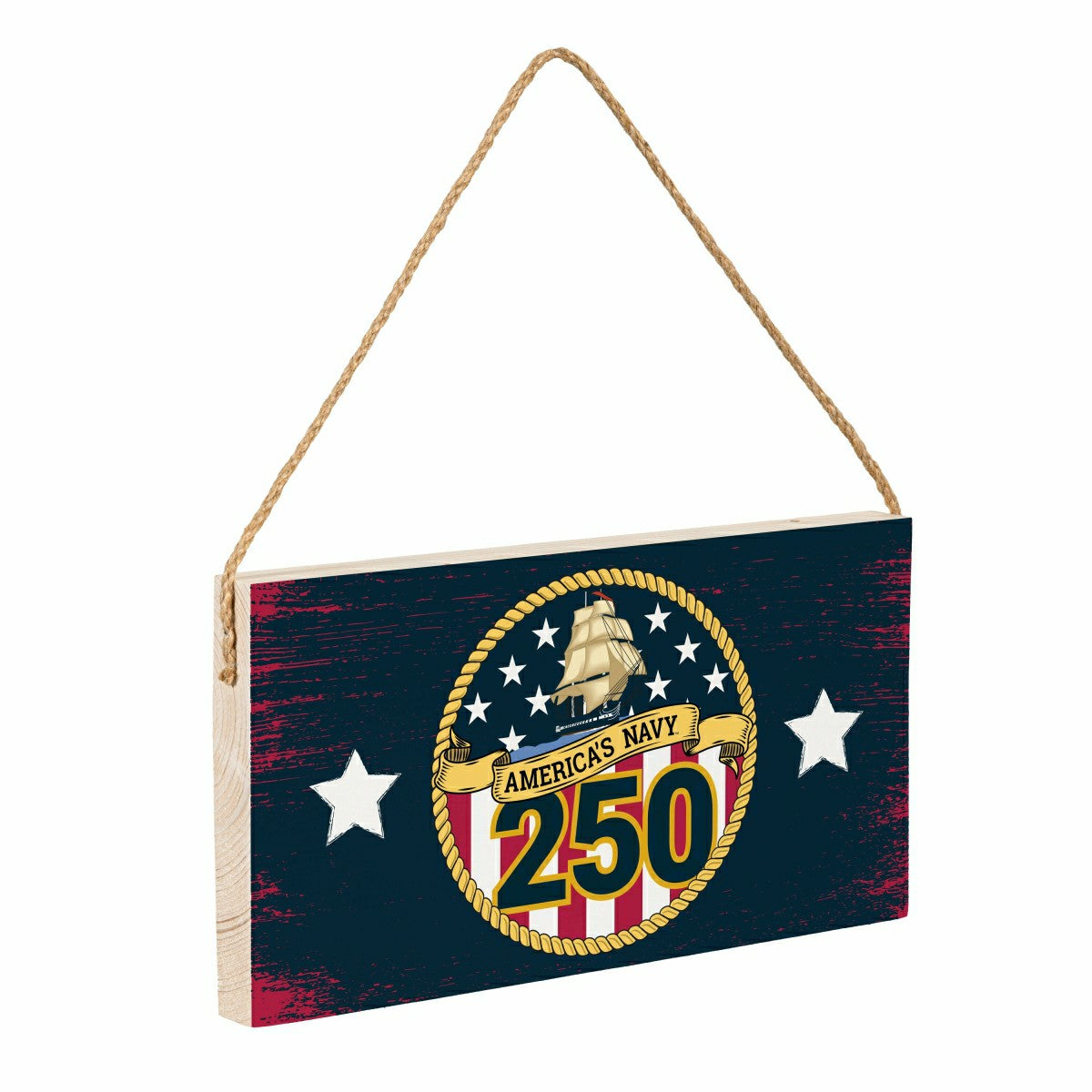 US Navy, 250th Anniversary Wood Wall Sign, 6x11