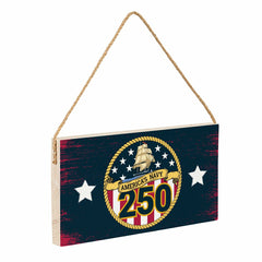 US Navy, 250th Anniversary Wood Wall Sign, 6x11