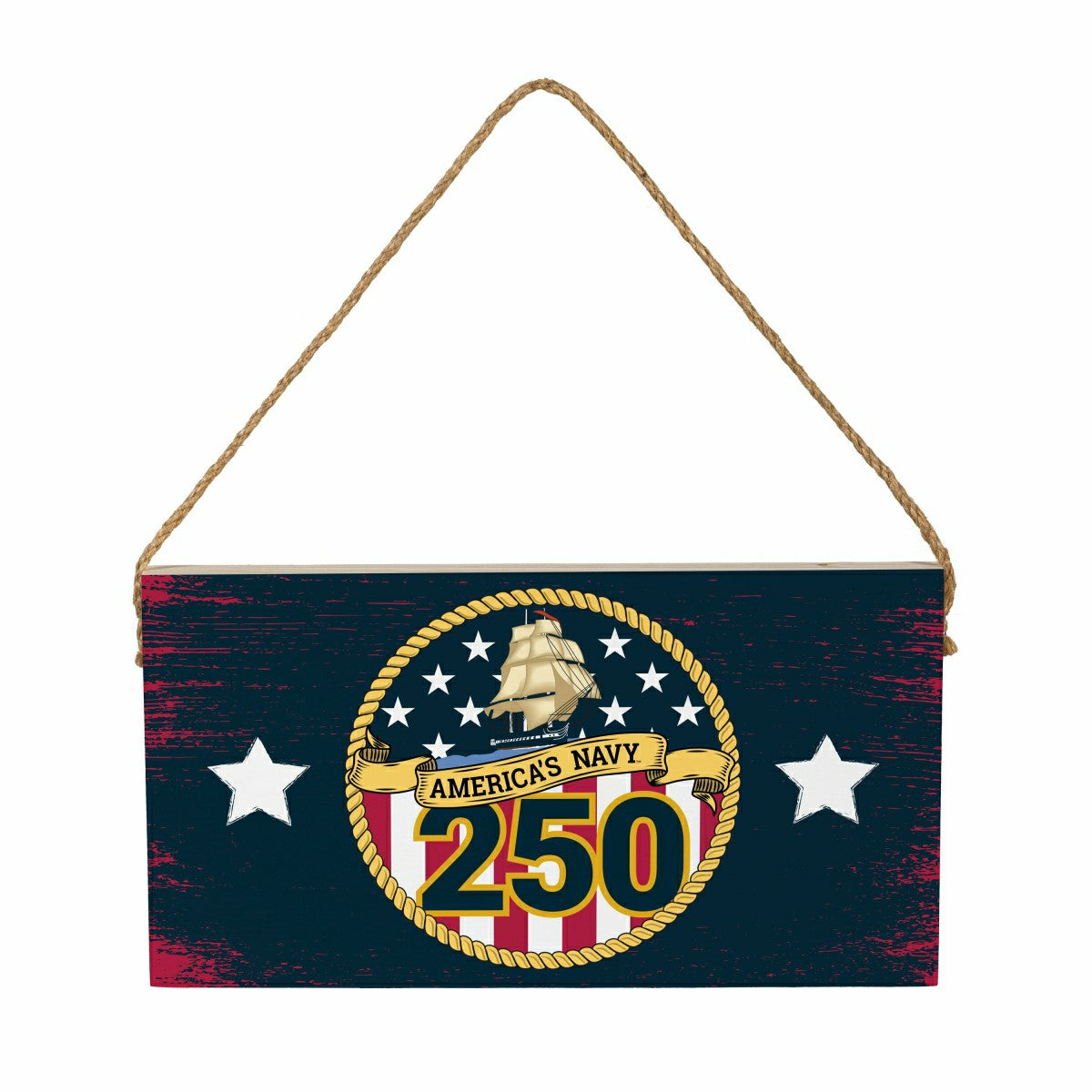 US Navy, 250th Anniversary Wood Wall Sign, 6x11