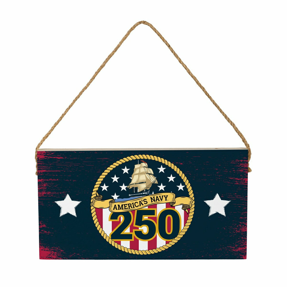 US Navy, 250th Anniversary Wood Wall Sign, 6x11