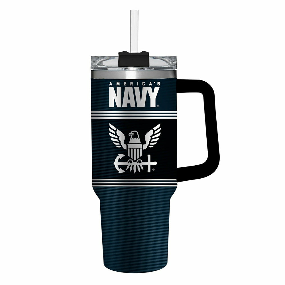 40oz Stainless Steel Canyon Cup w/ Straw, US Navy